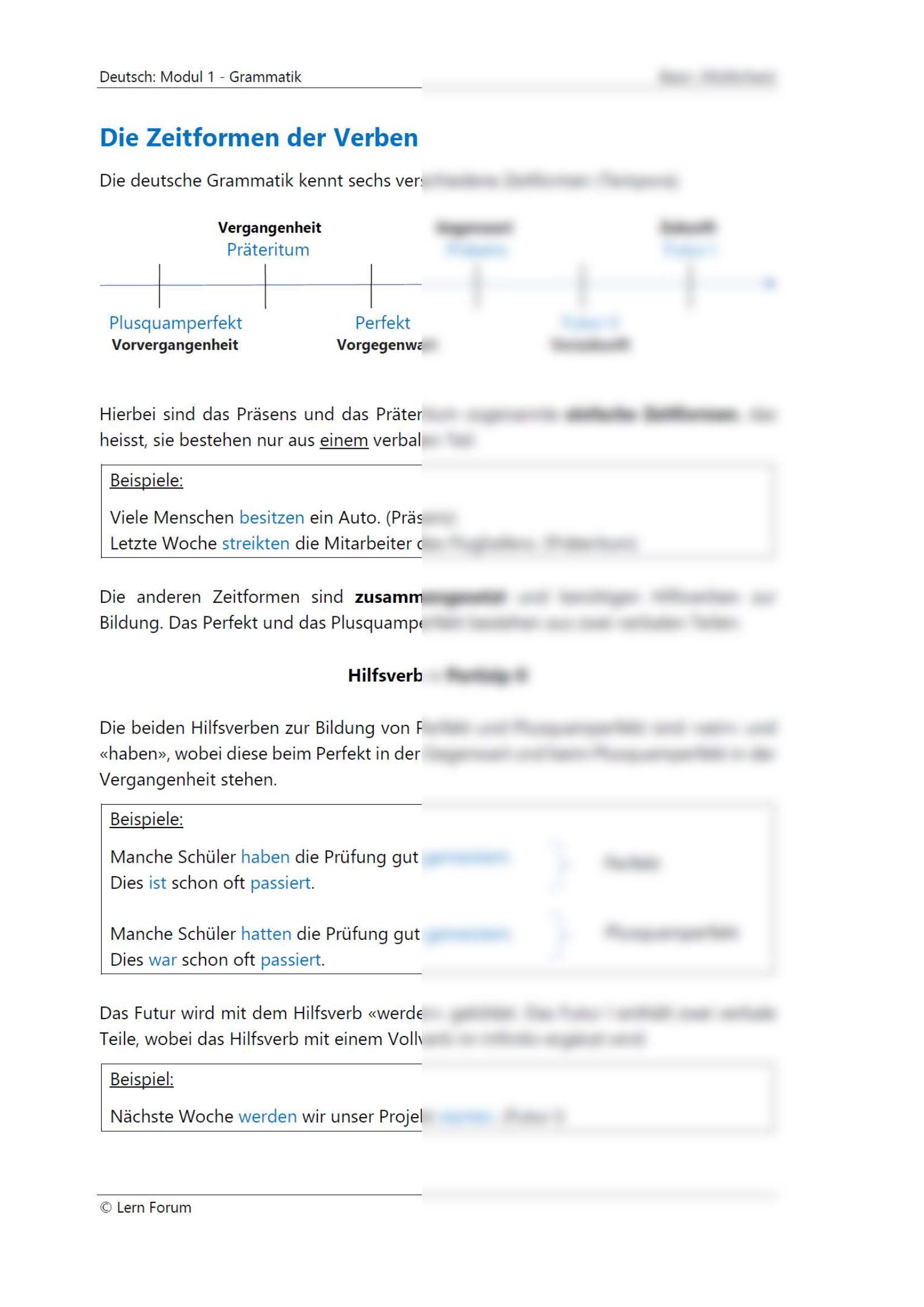 German excerpt preparation short gymnasium 